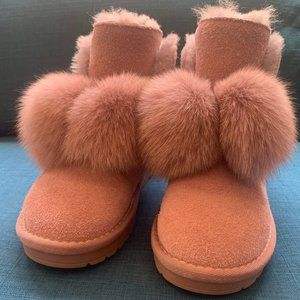 LOI.COLOR Women's Ankle High Lace Up Snow Boots